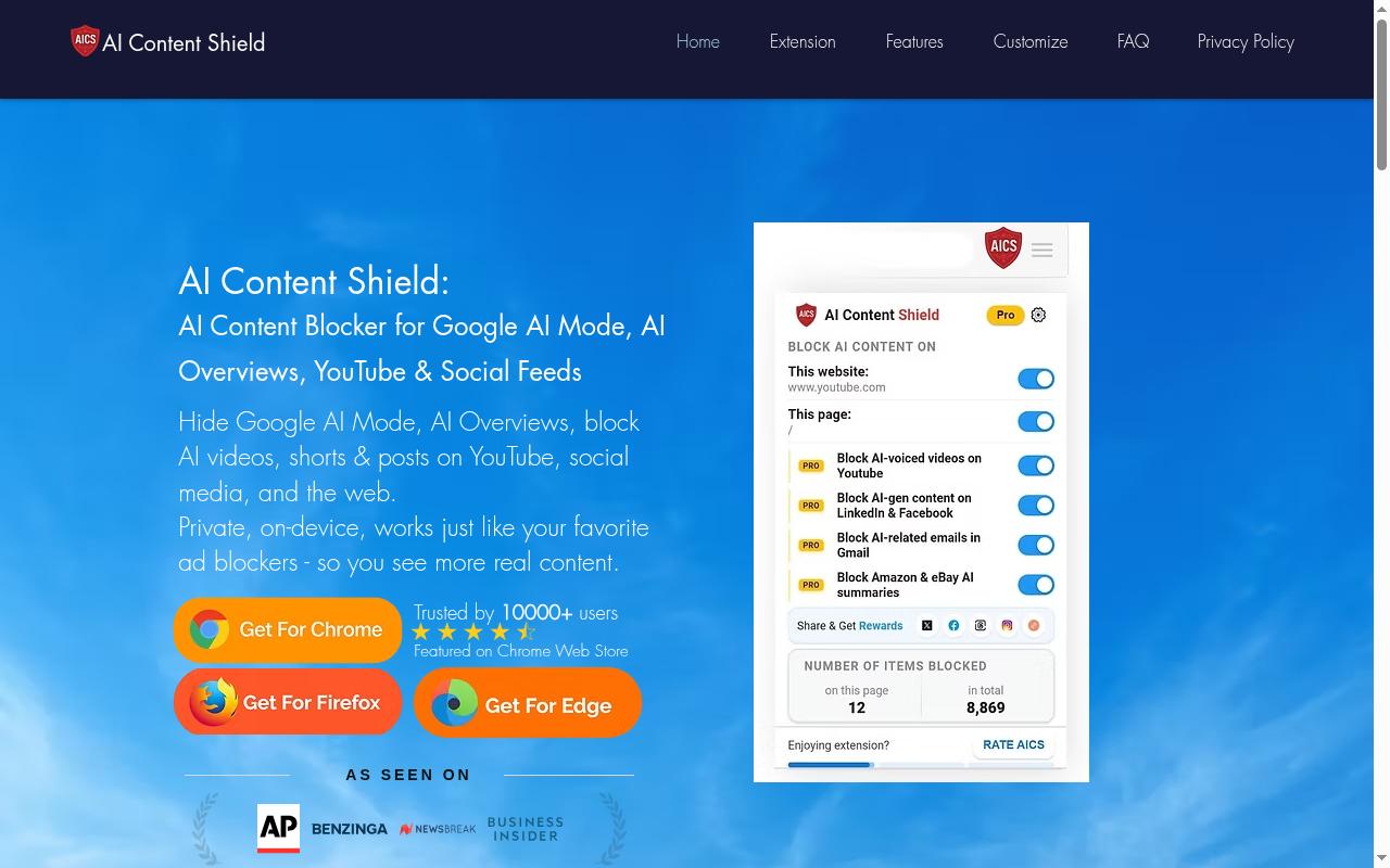 AI Content Shield Homepage