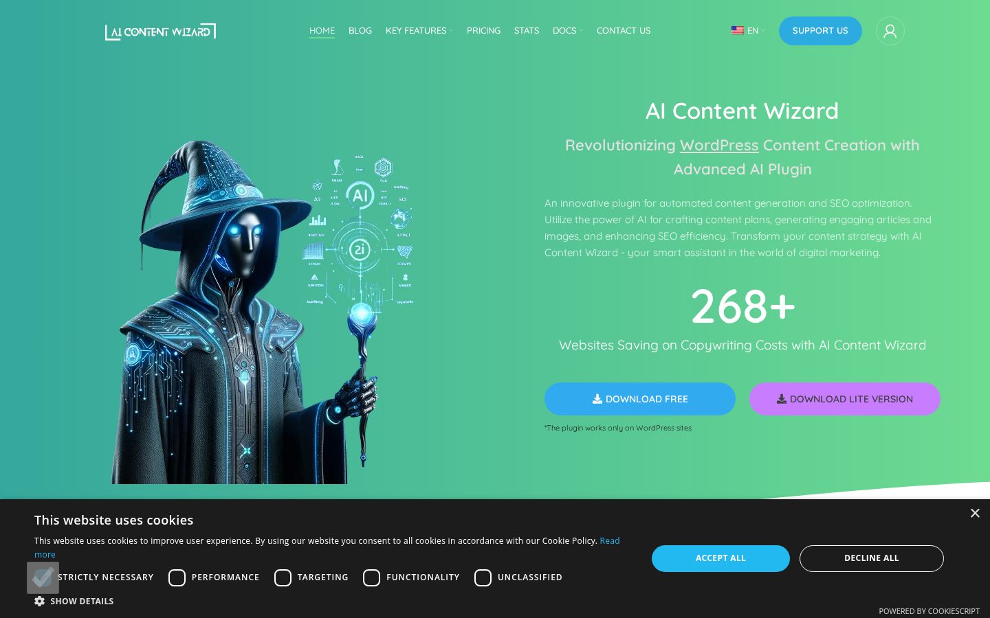 AI Content Wizard Homepage