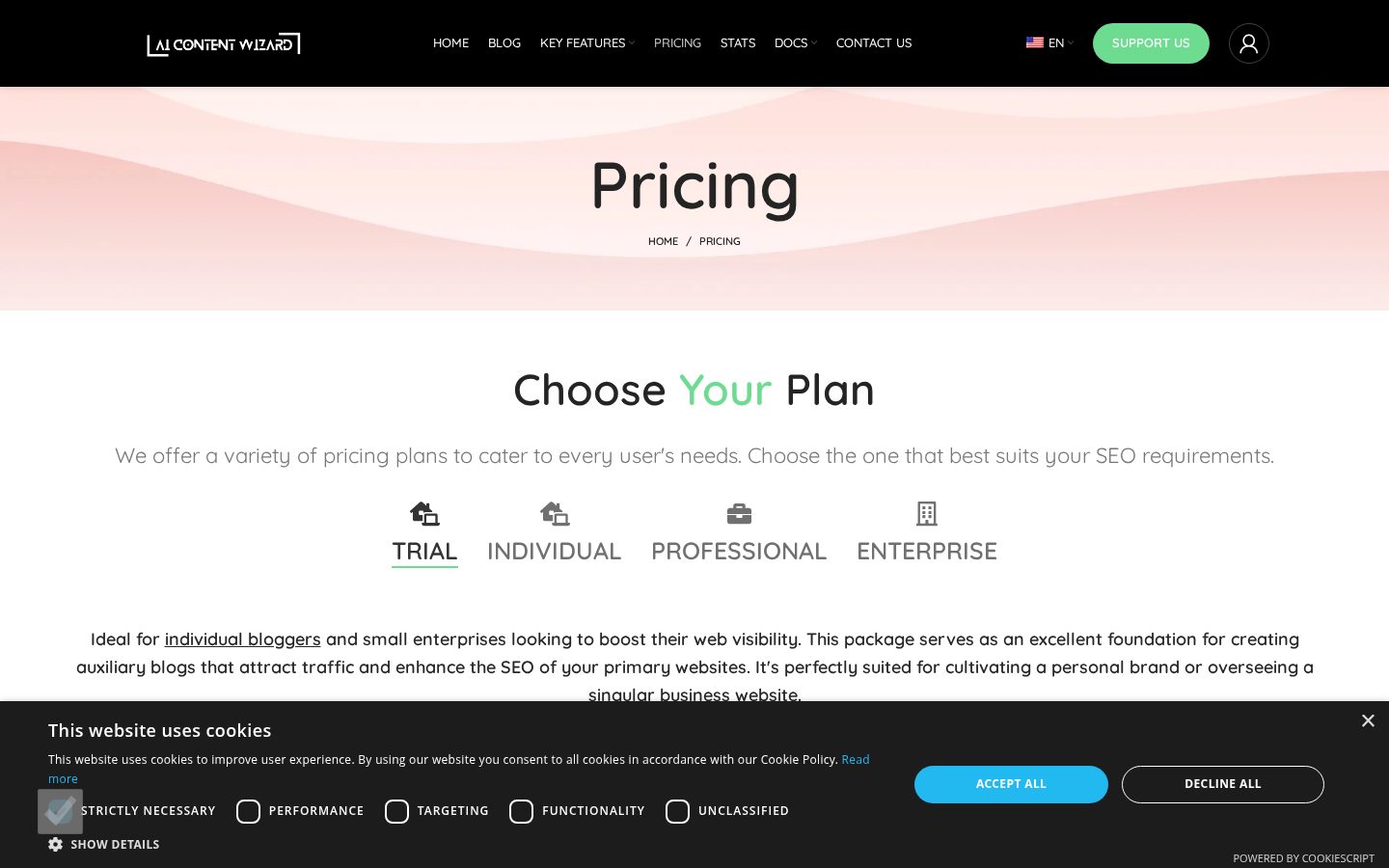 AI Content Wizard Pricing