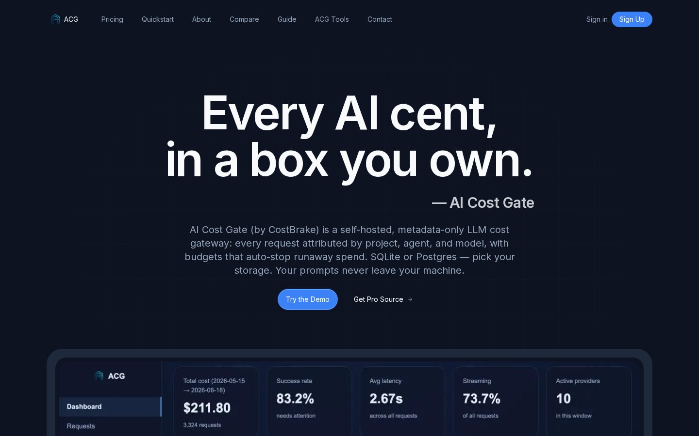 AI Cost Gate Homepage