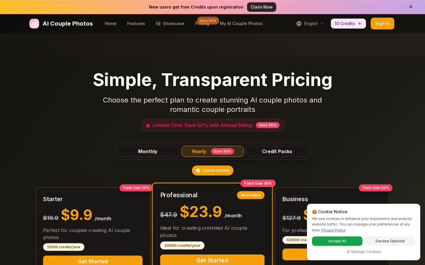 AI Couple Photos Pricing