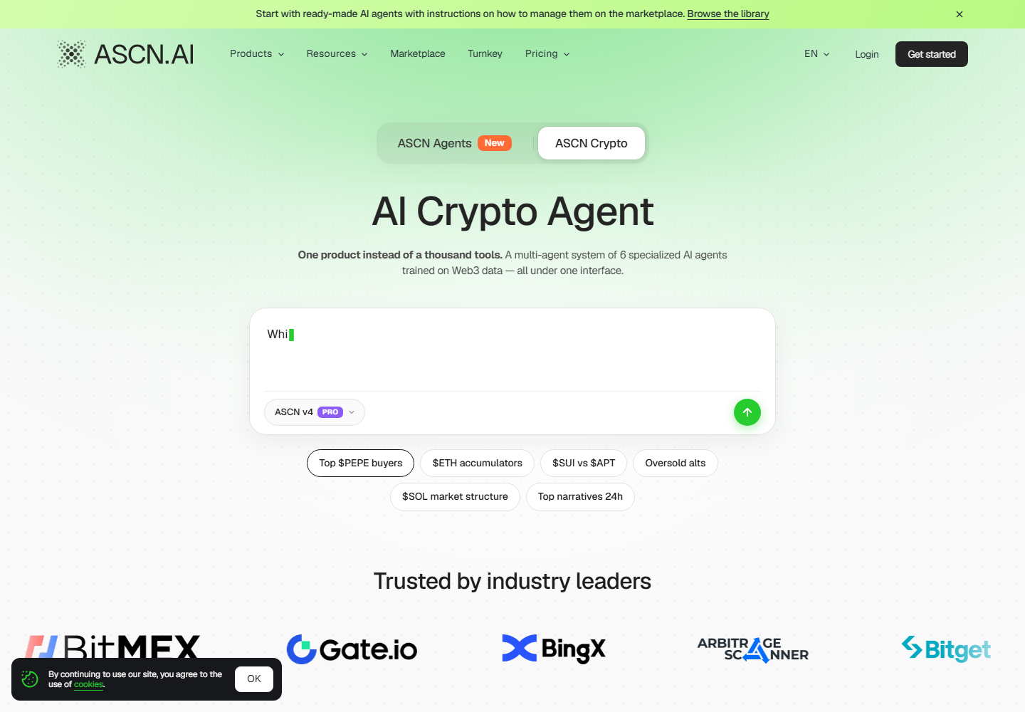 AI Crypto Agent homepage