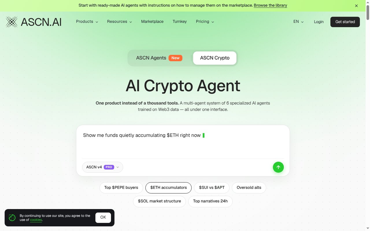AI Crypto Agent homepage