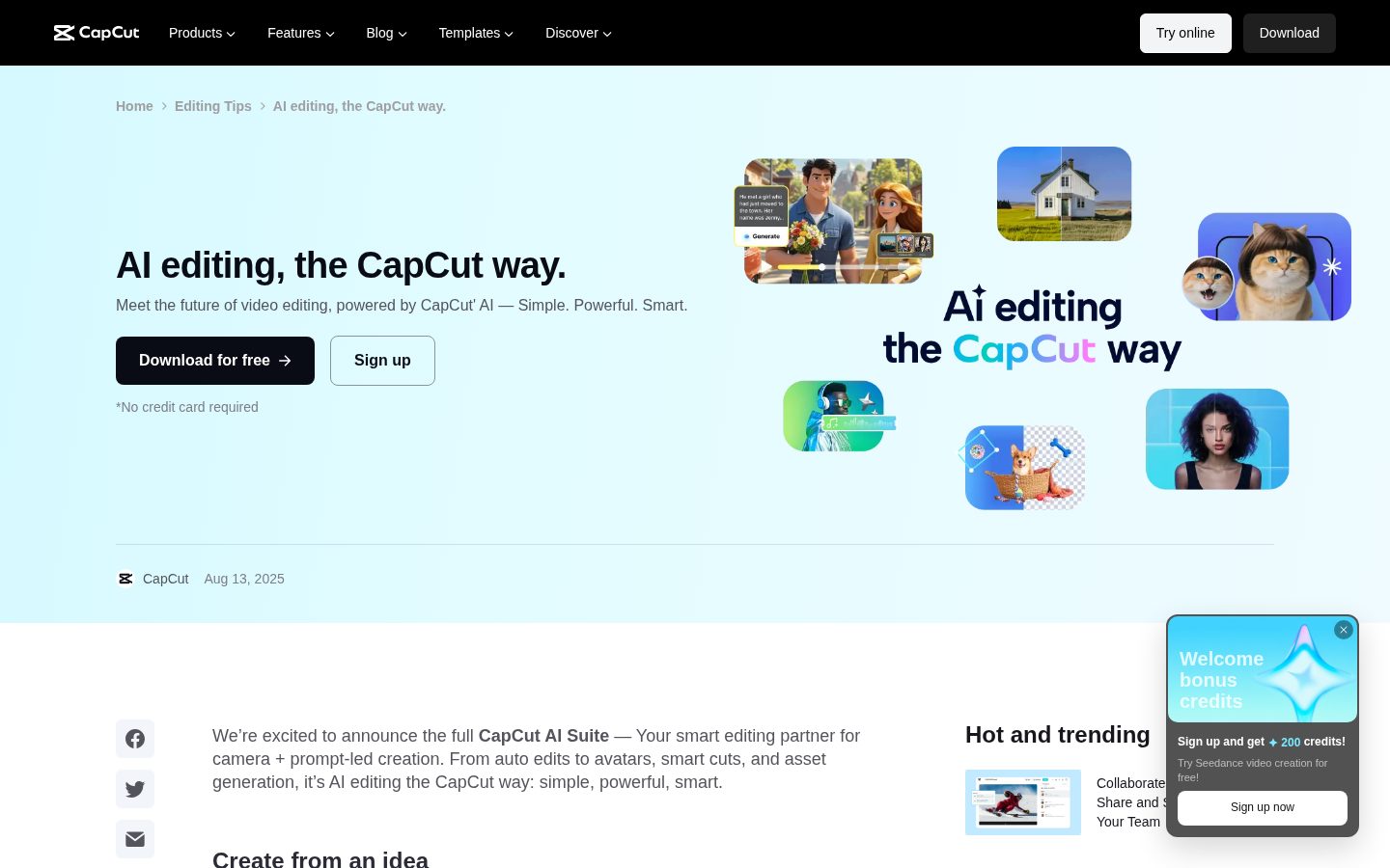 AI Design by CapCut Homepage