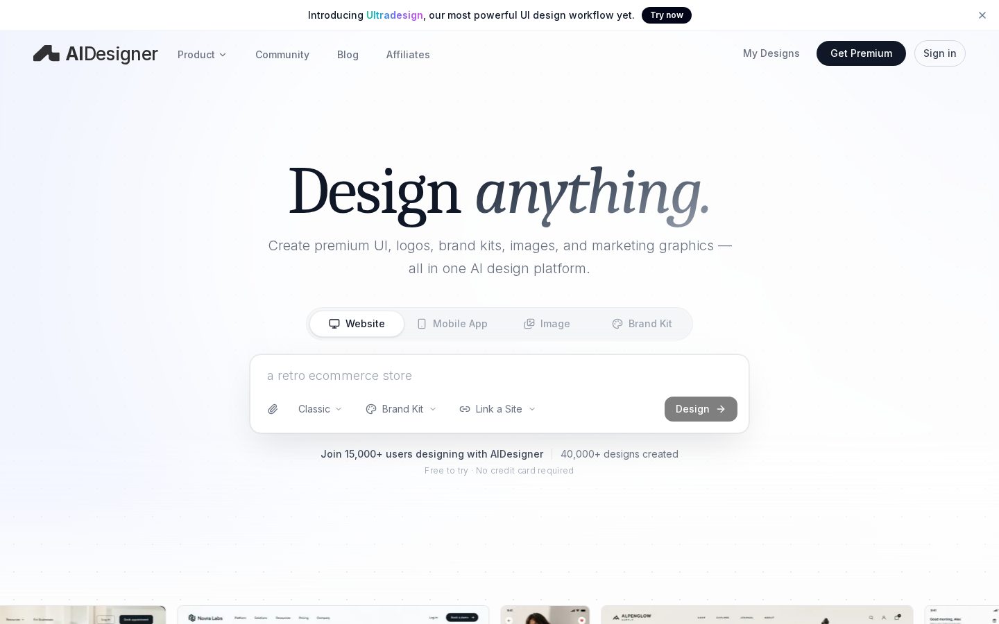 AI Designer MCP Homepage