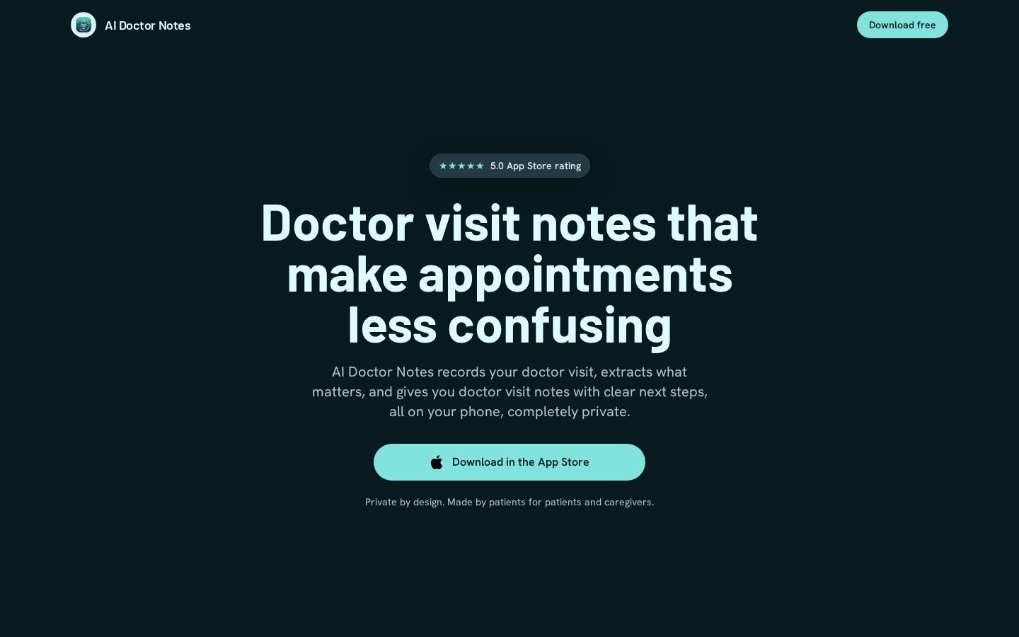 AI Doctor Notes Homepage