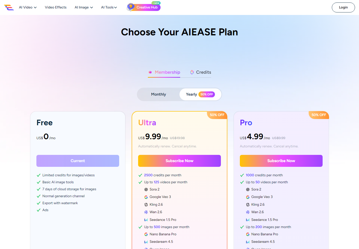 AI Ease pricing