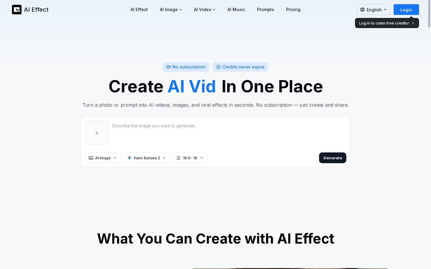 AI Effect Homepage