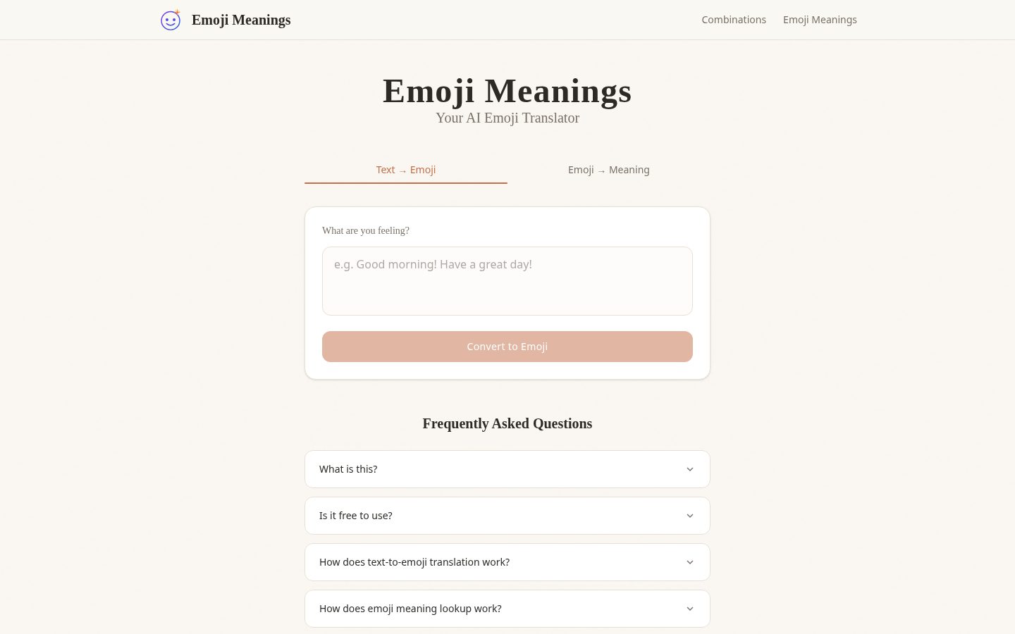 AI Emoji Translator Homepage