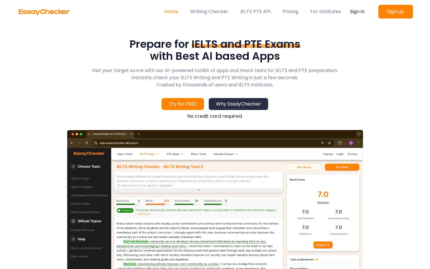 AI Essay Checker Homepage
