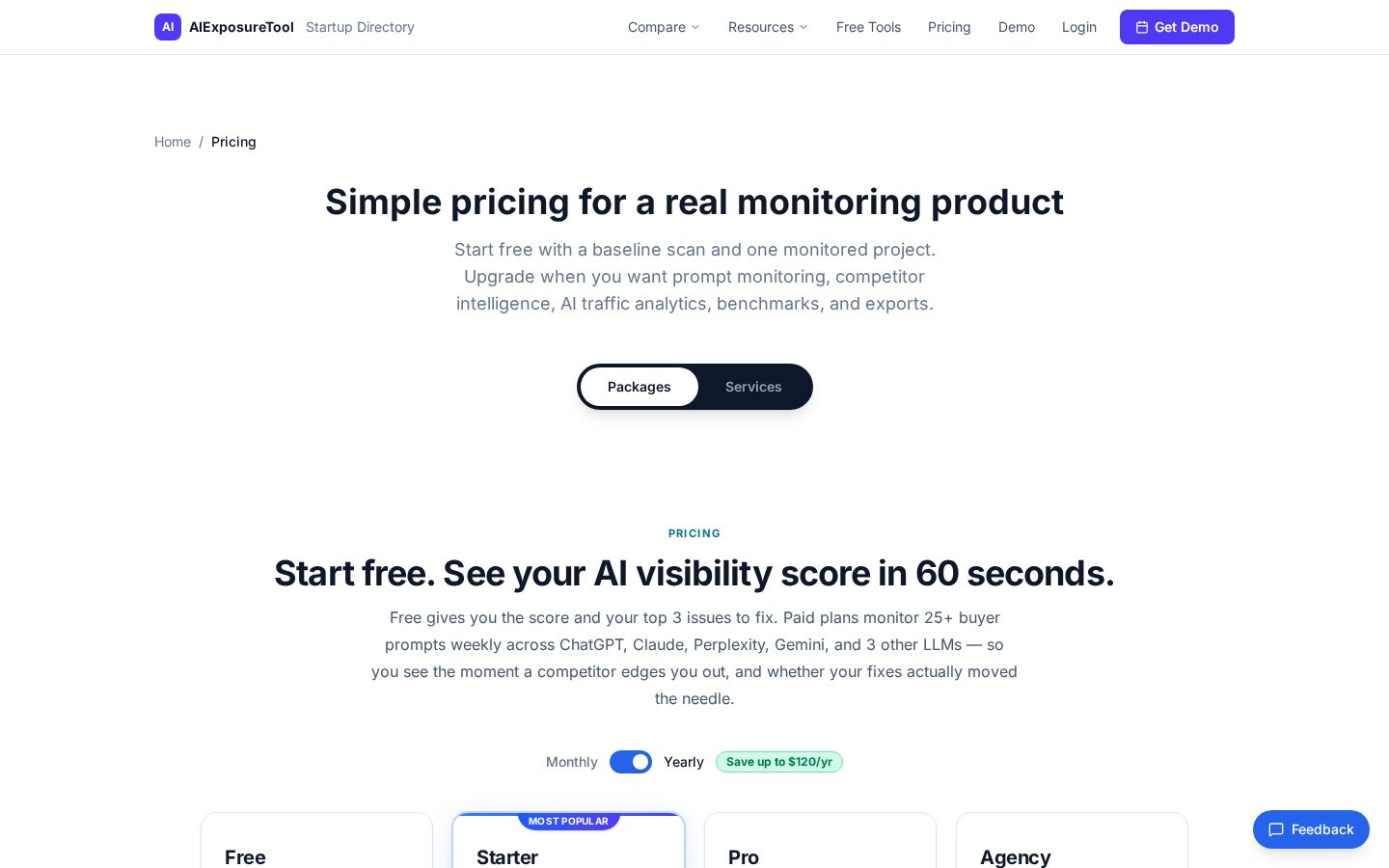 AI Exposure Tool Pricing