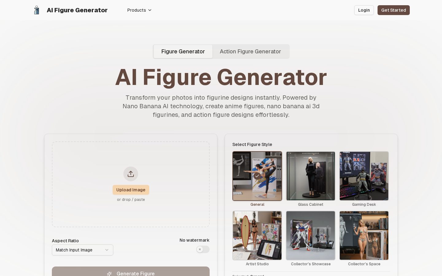 AI Figure Generator Homepage