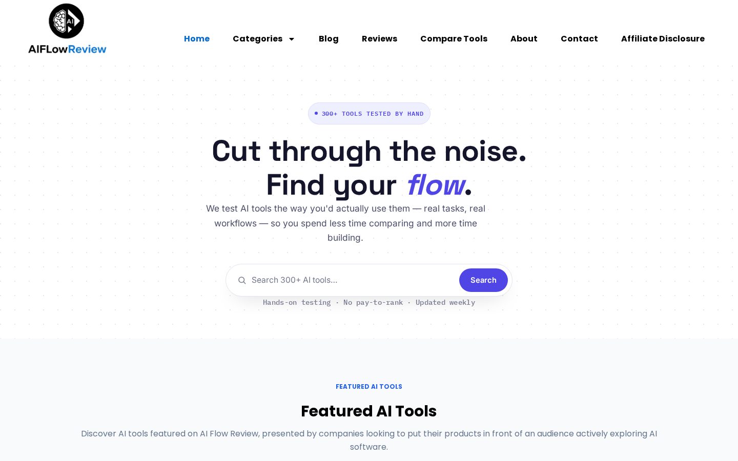 AI Flow Review Homepage