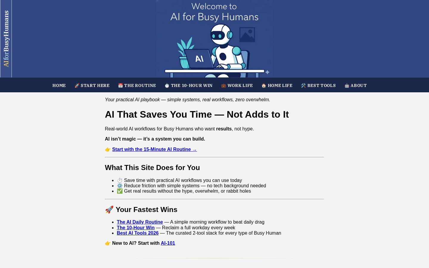 AI for Busy Humans Homepage