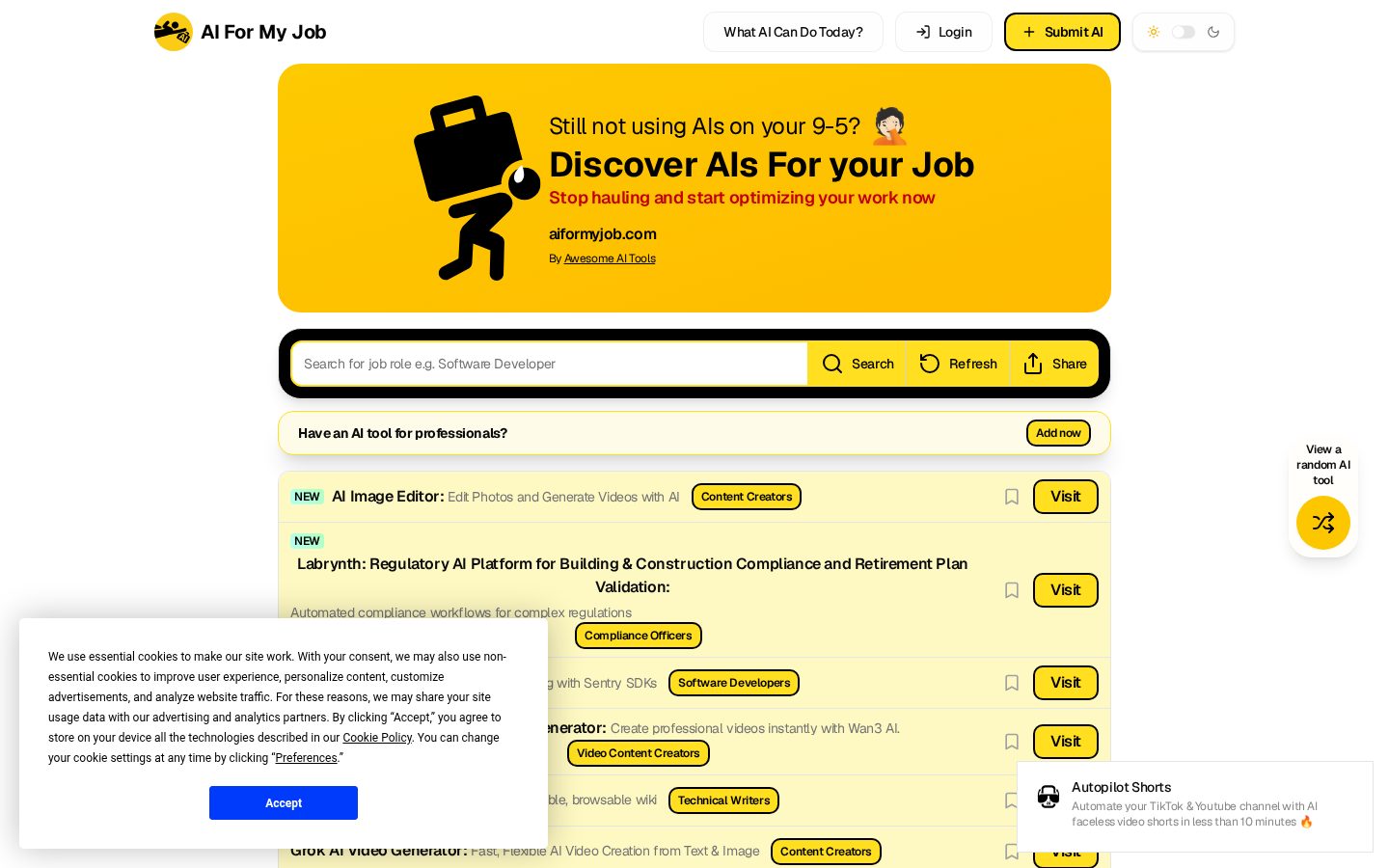 AI For My Job Homepage