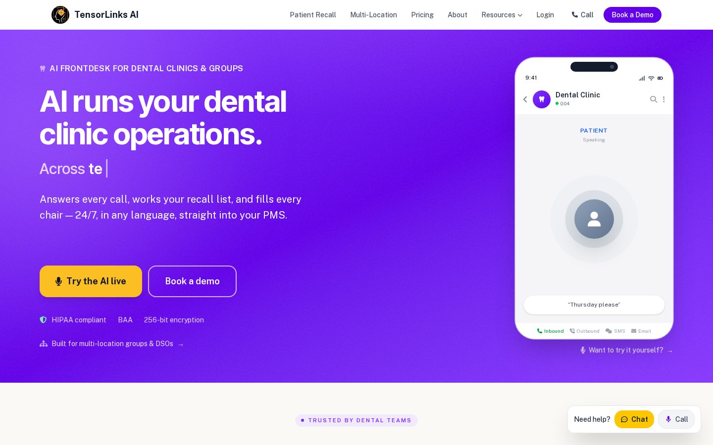 AI FrontDesk Homepage