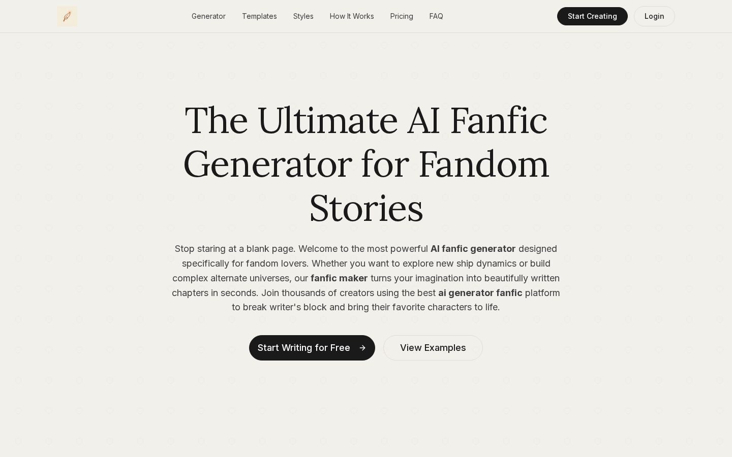 Ai Generator Fanfic Homepage