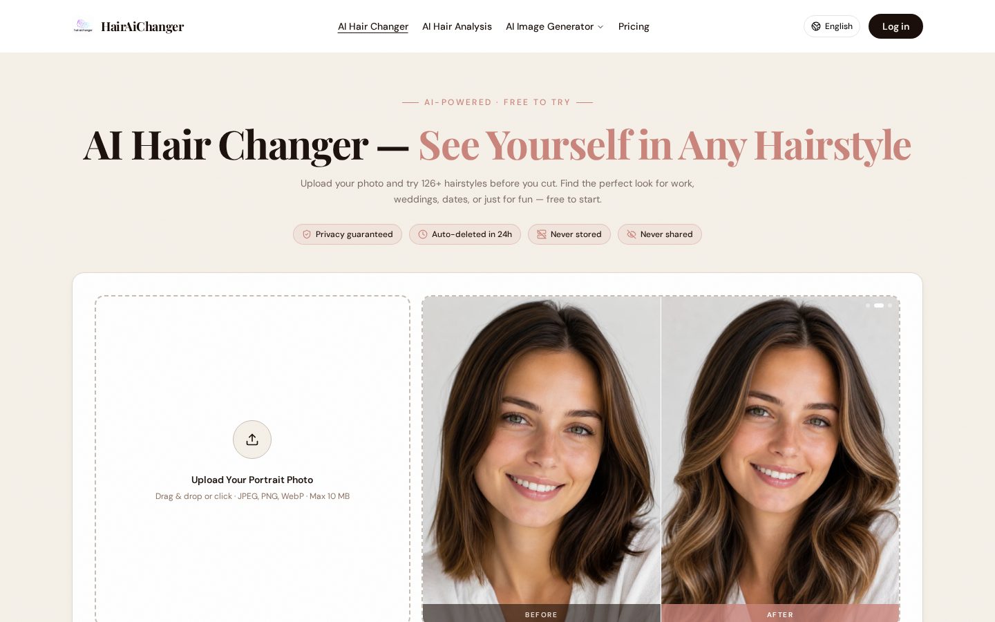 AI Hair Changer Homepage