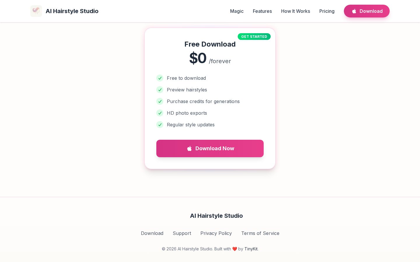 AI Hairstyle Studio Pricing