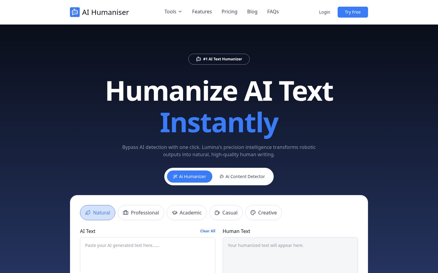 AI Humaniser Homepage