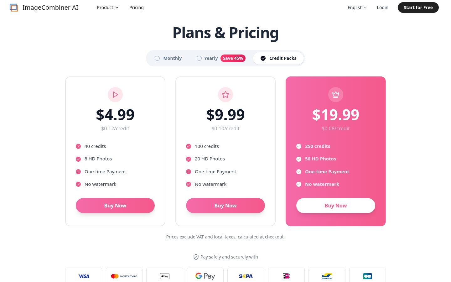 AI Image Combiner Pricing