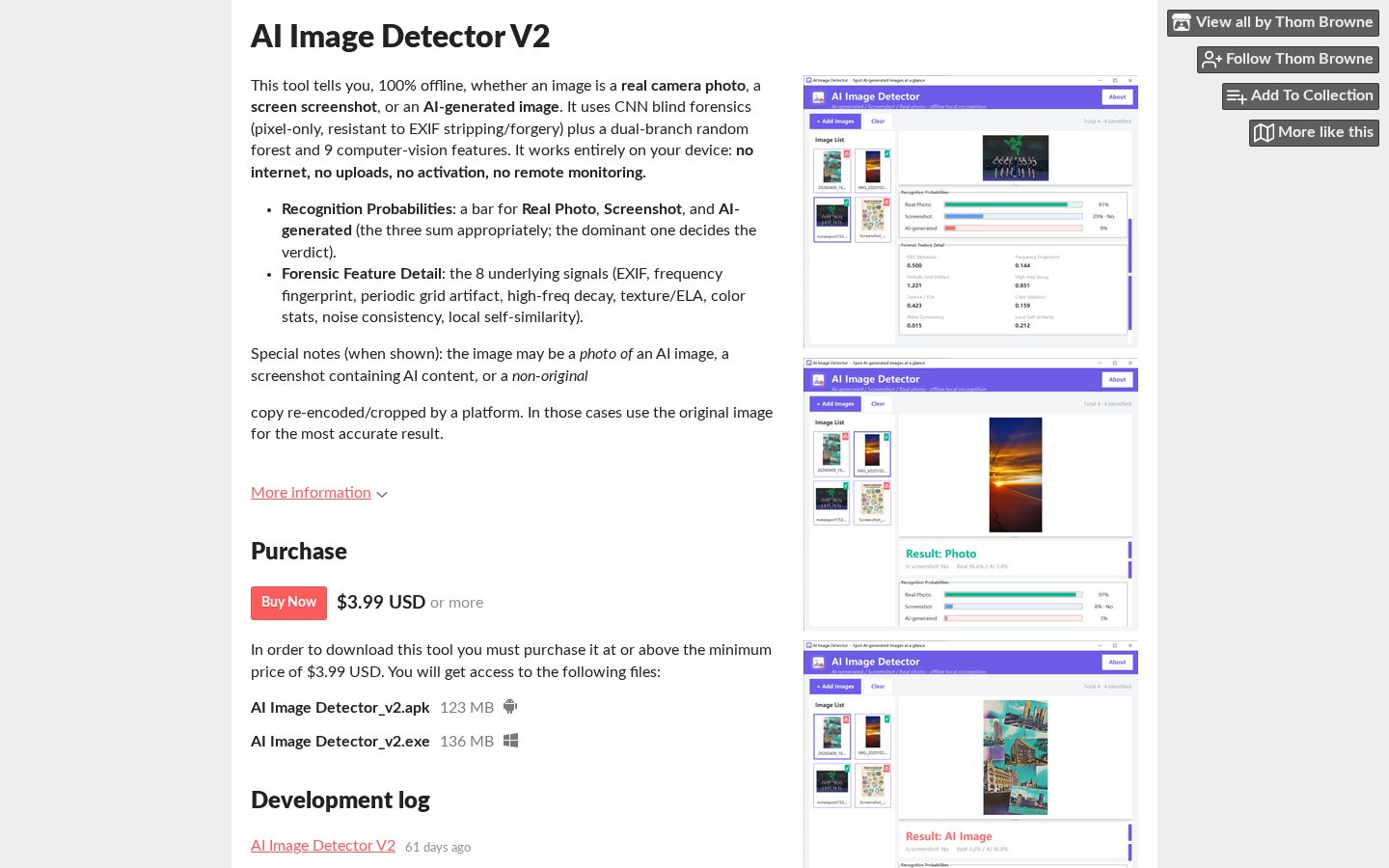 AI Image Detector V2 Homepage