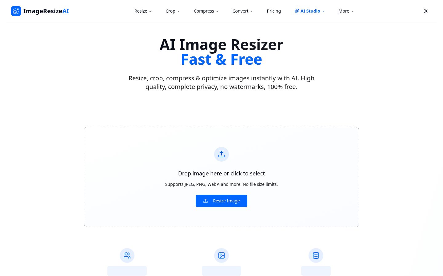 Ai Image Resizer Homepage