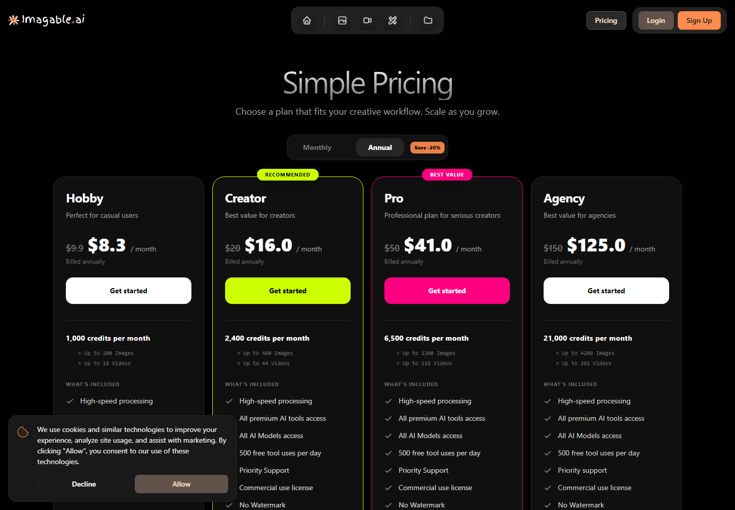 AI Image & Video Generator pricing