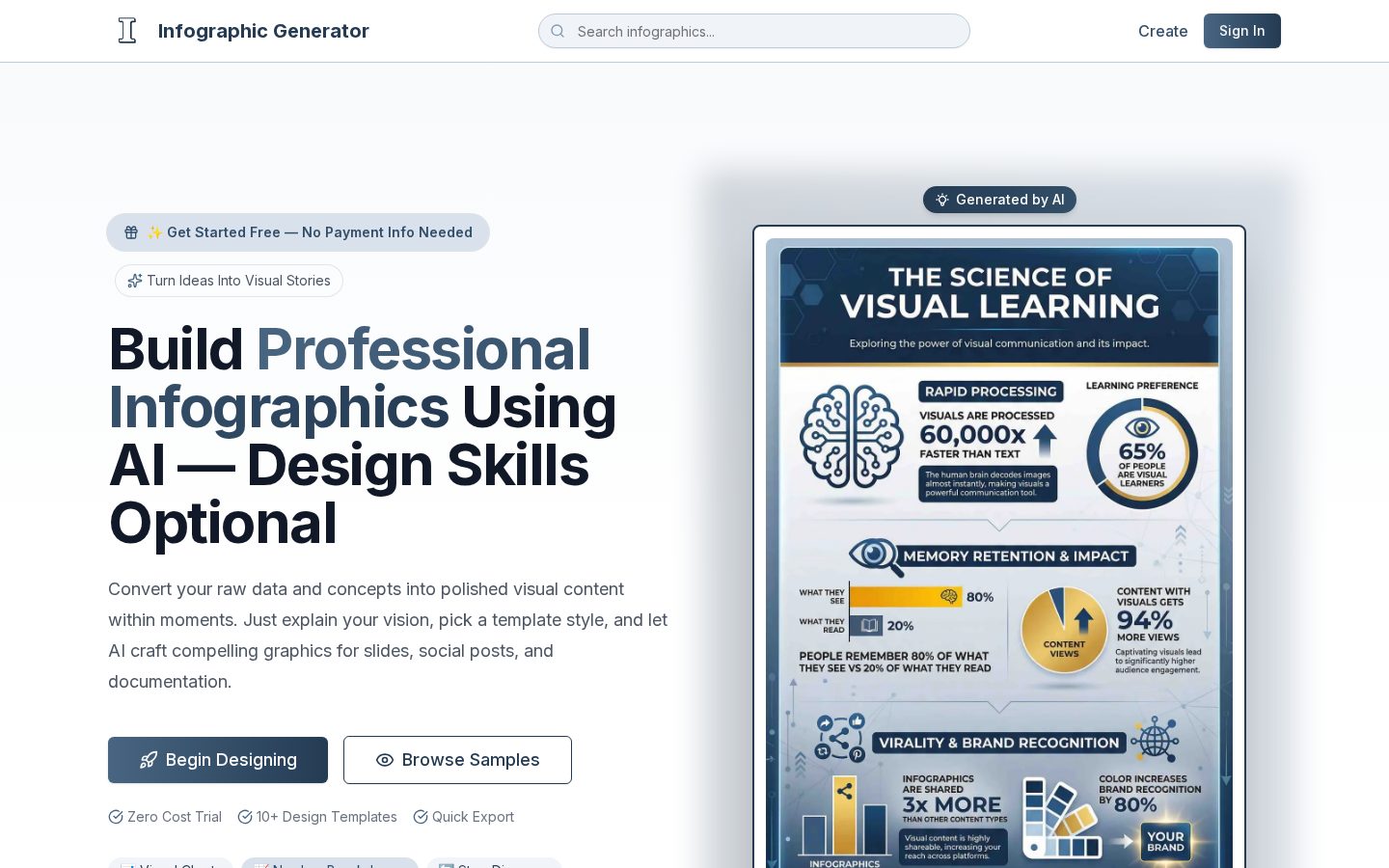 AI Infographic Generator Homepage