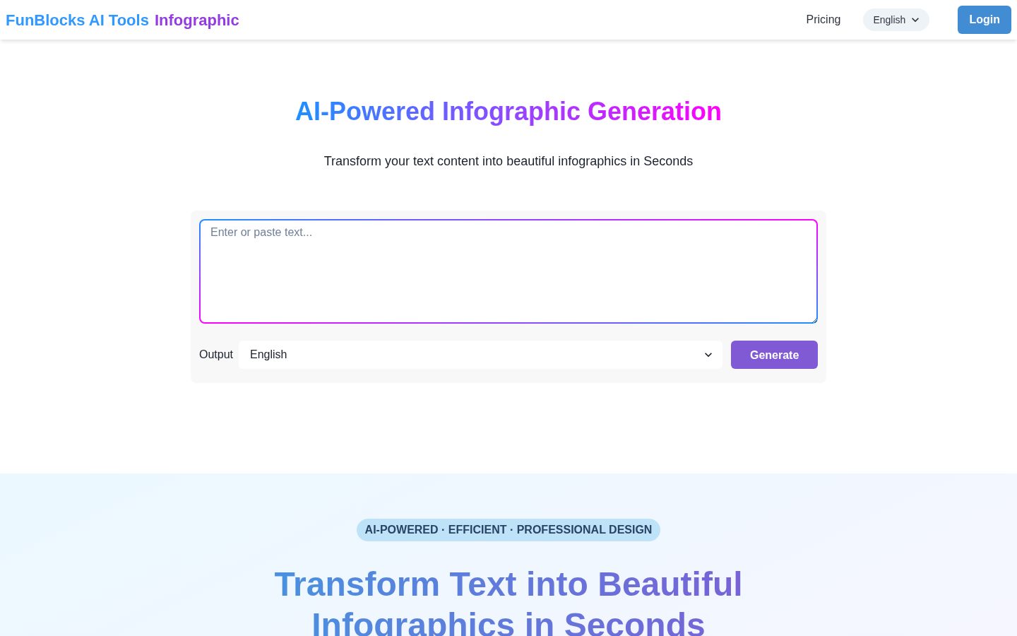 AI Infographics Generator Homepage