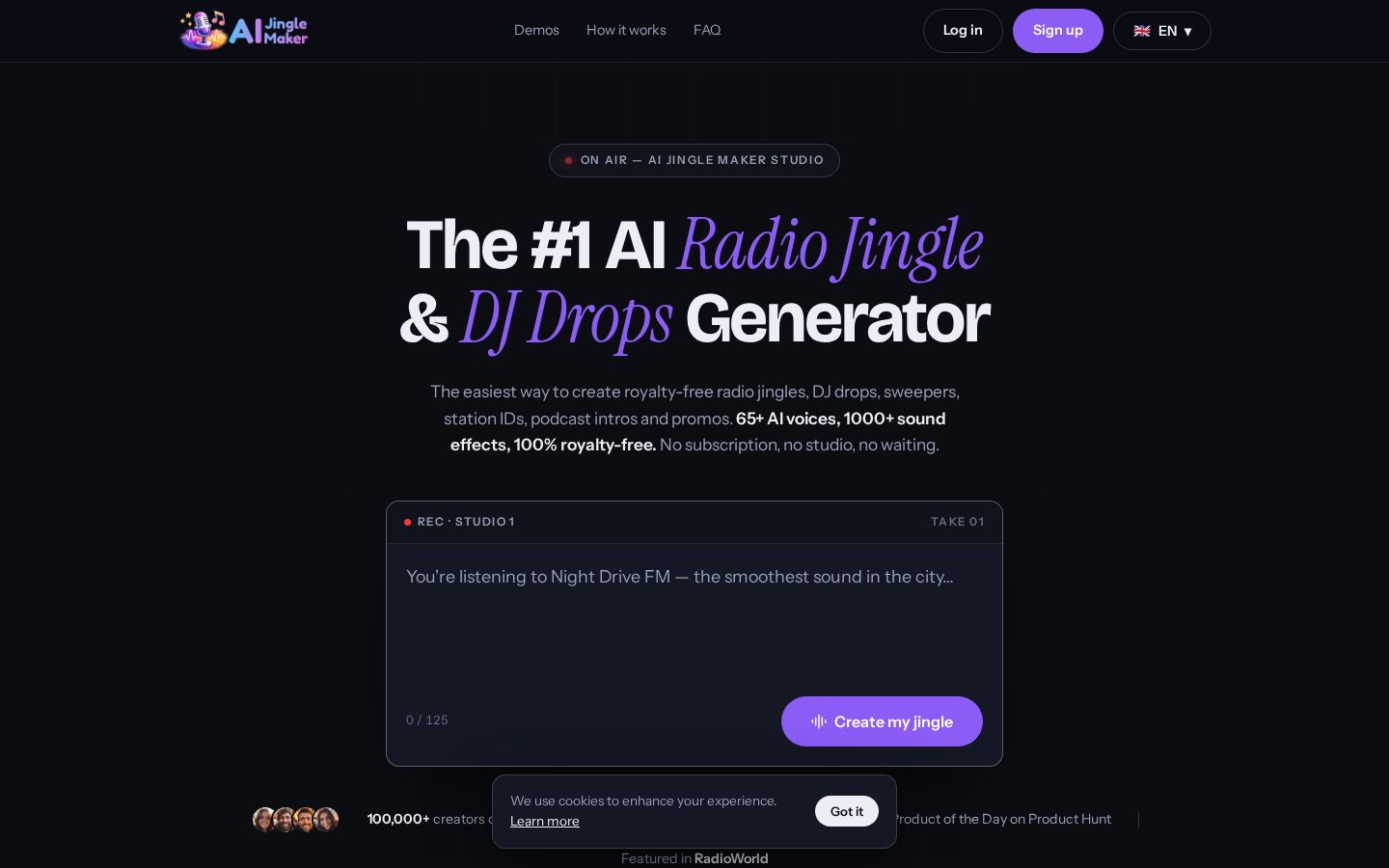 AI Jingle Maker Homepage