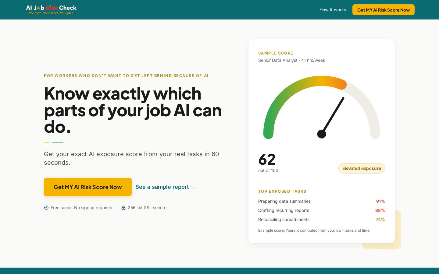 AI Job Risk Check Homepage