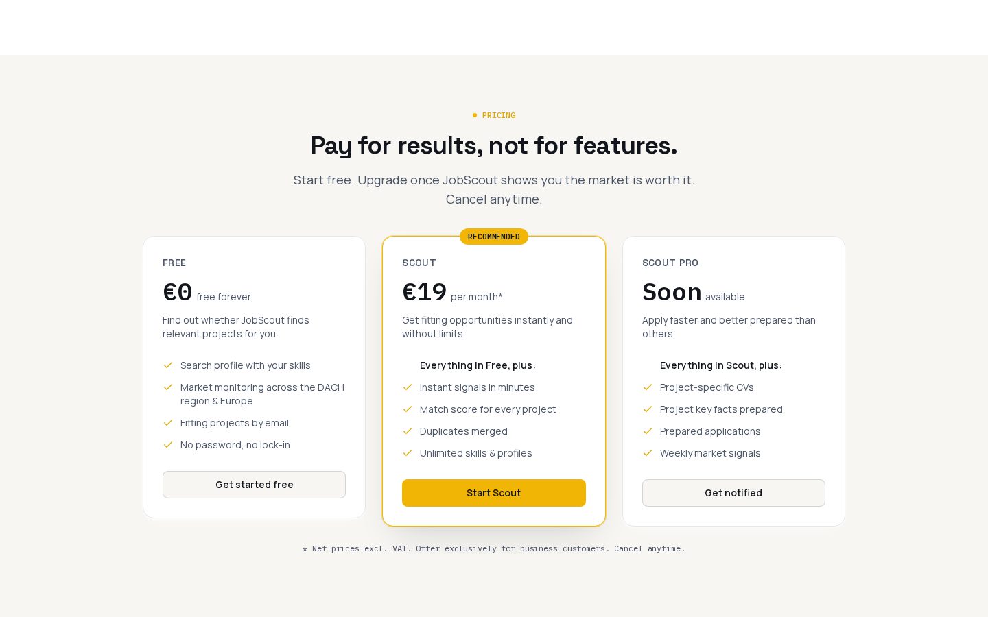 AI Job Scout Pricing