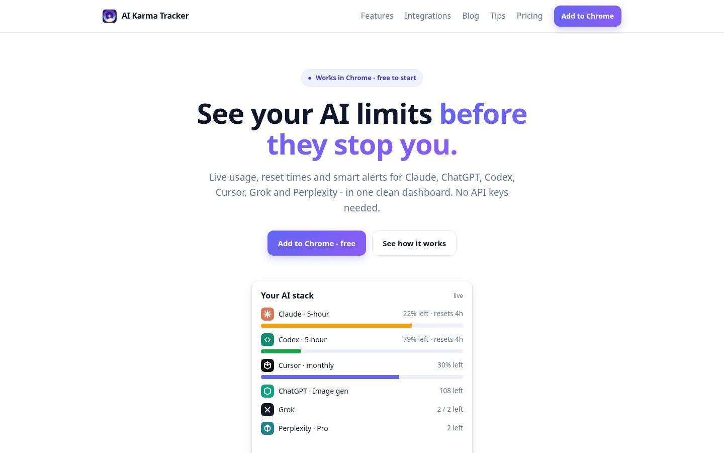 AI Karma Tracker Homepage