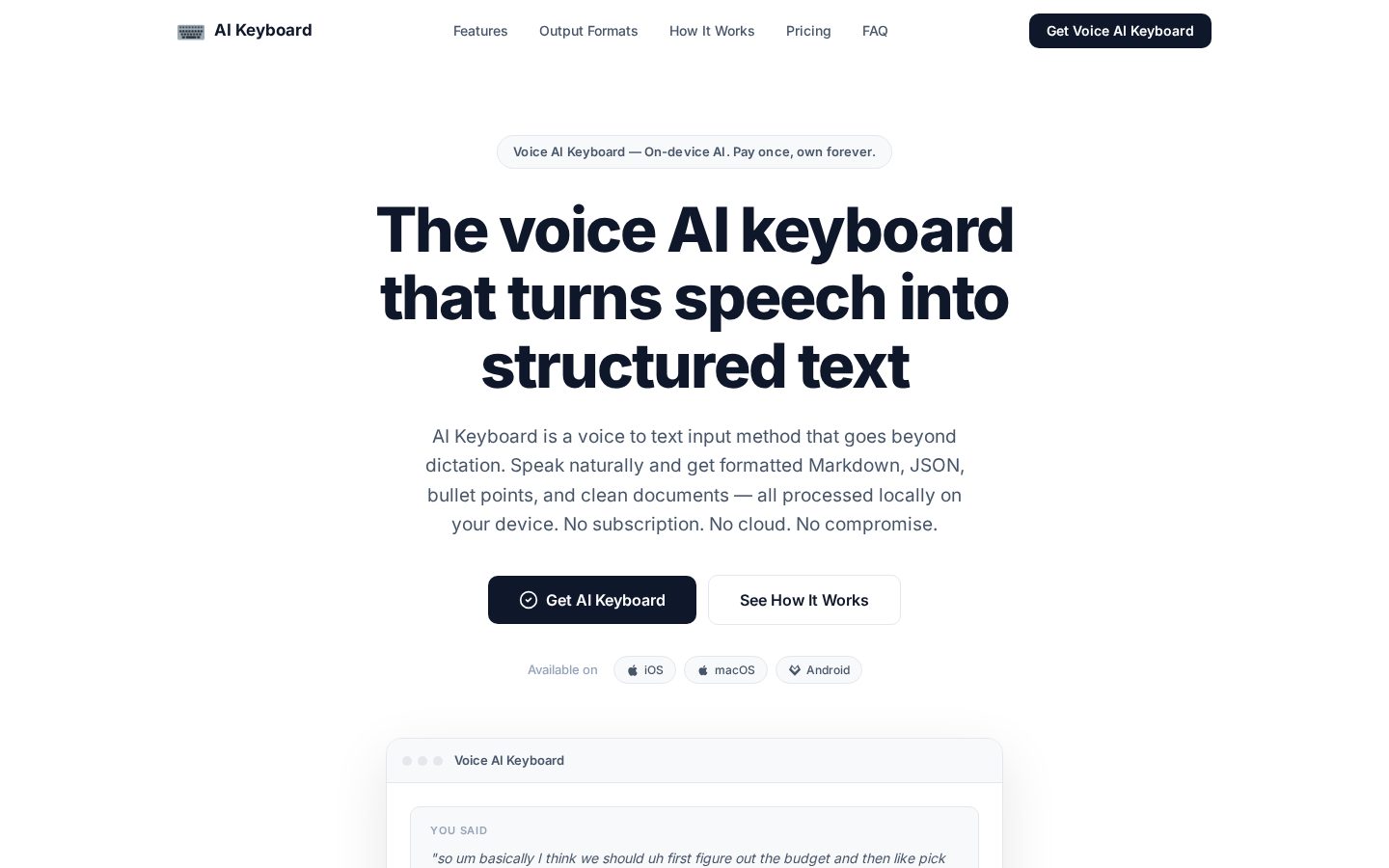 AI Keyboard Homepage