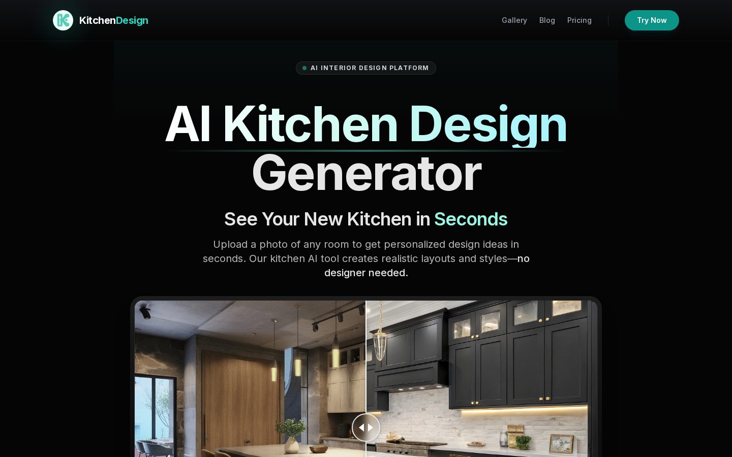 AI Kitchen Design Homepage