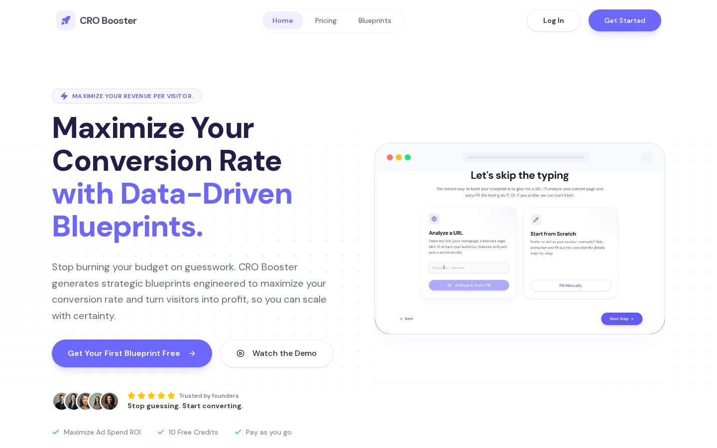 AI Landing Page Generator Homepage