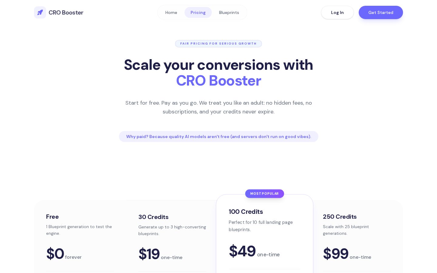 AI Landing Page Generator Pricing