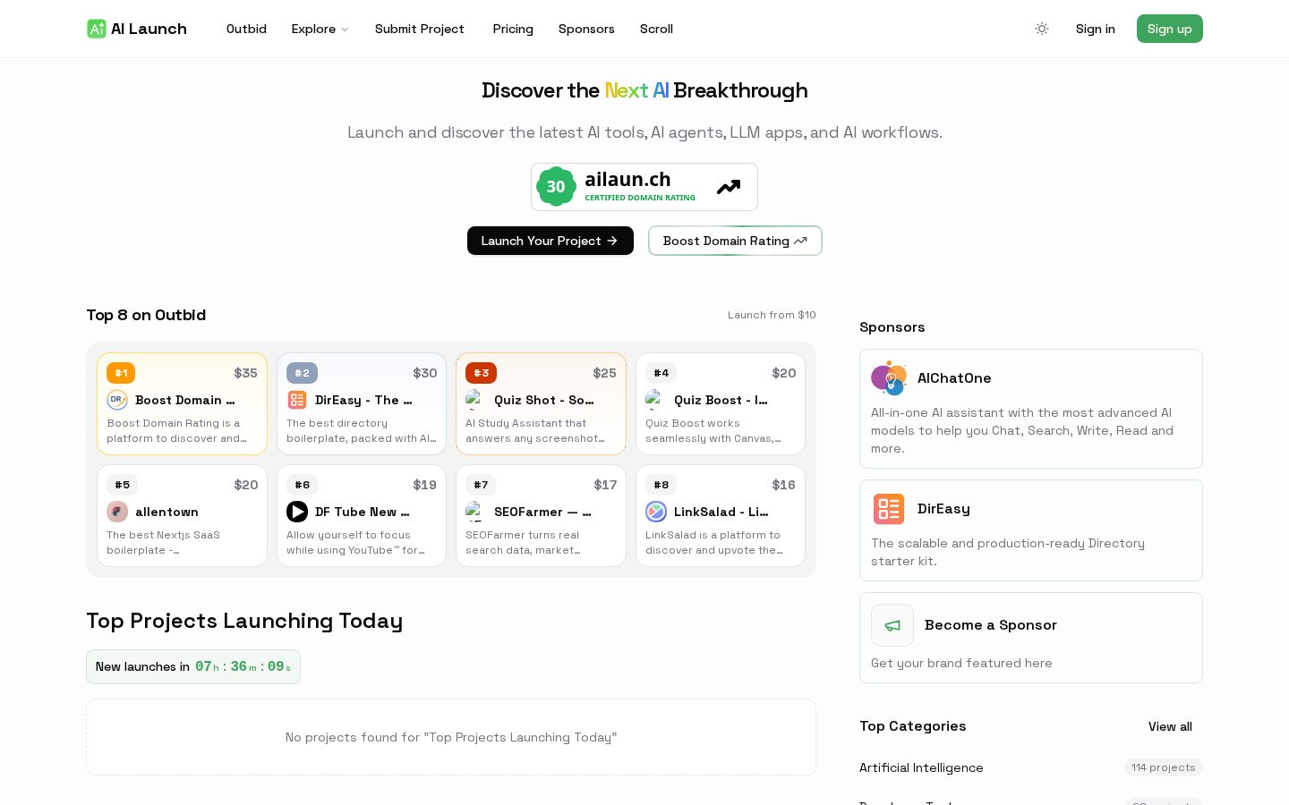 AI Launch Homepage