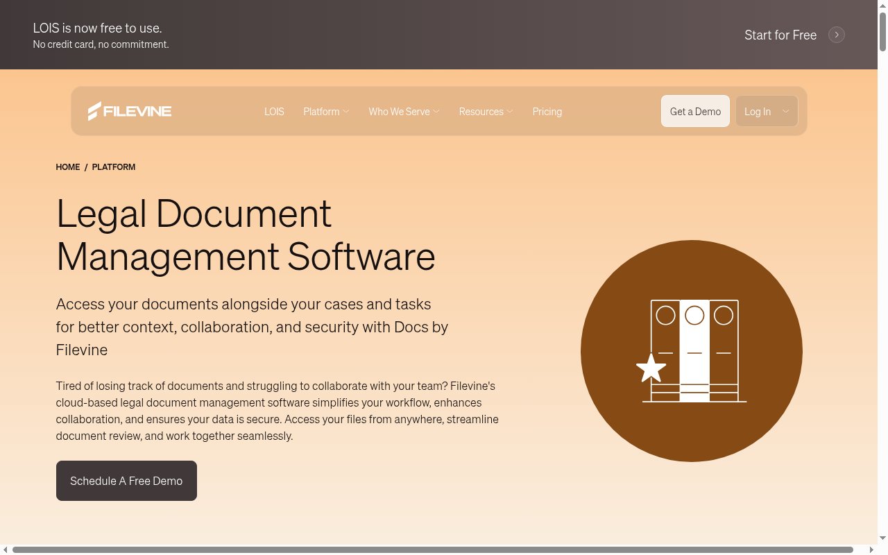 AI Legal Document Management Software homepage