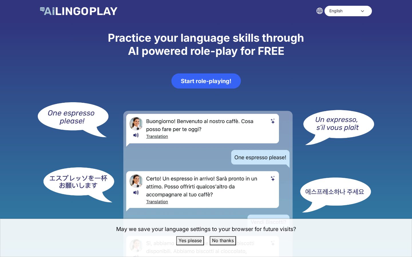 AI LingoPlay Homepage