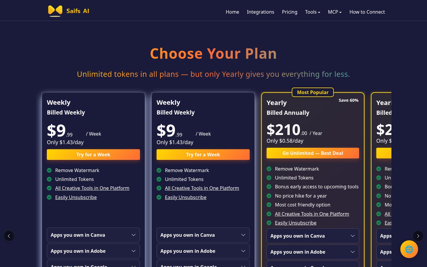 AI Logo Generator: Saifs AI Pricing