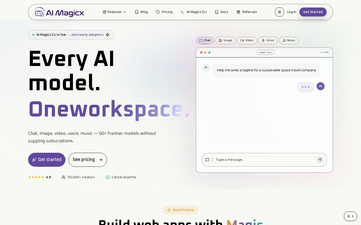 AI Magicx Homepage