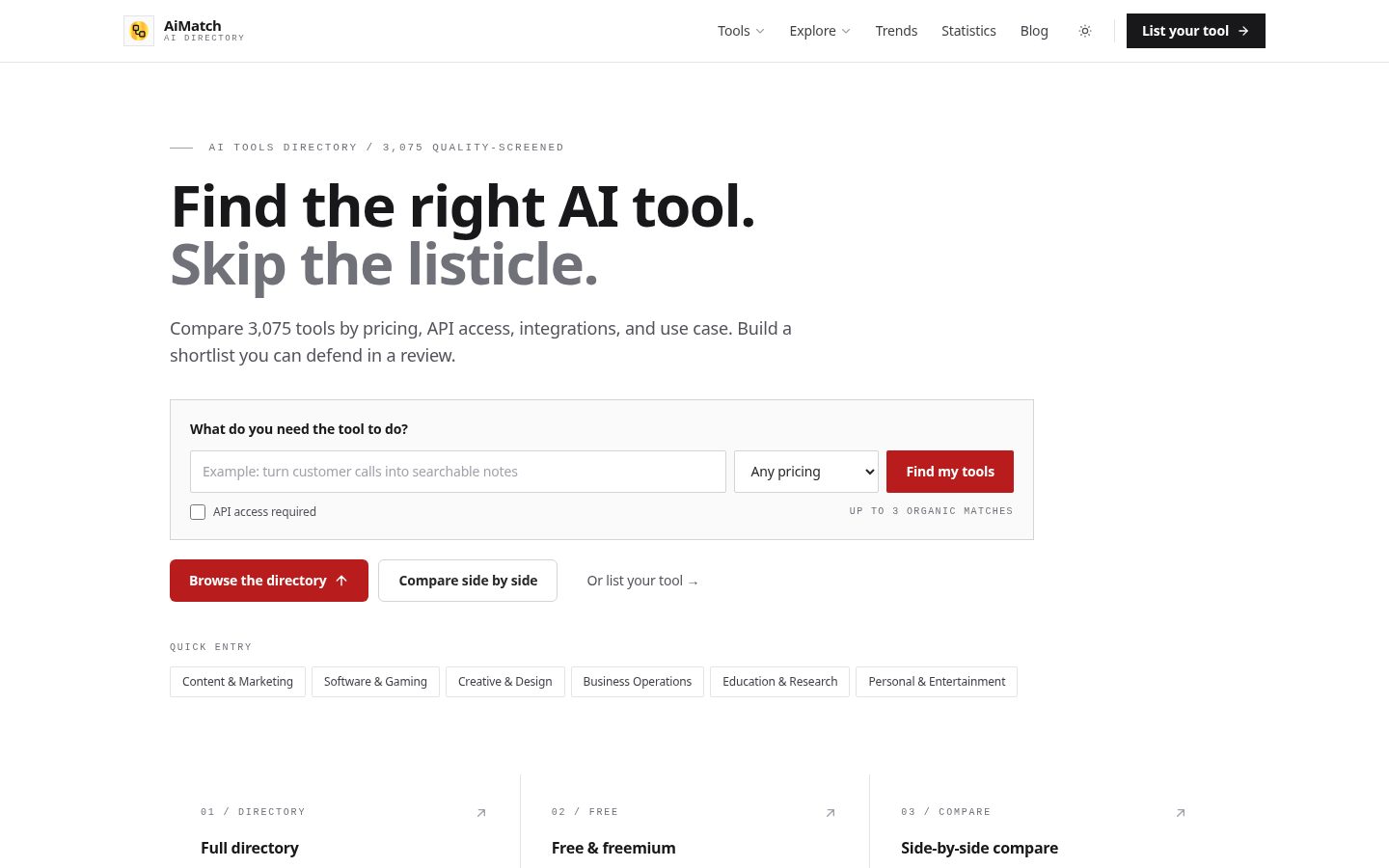 Ai Match Pro Homepage