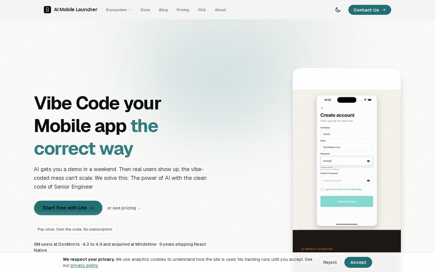 AI Mobile Launcher Homepage