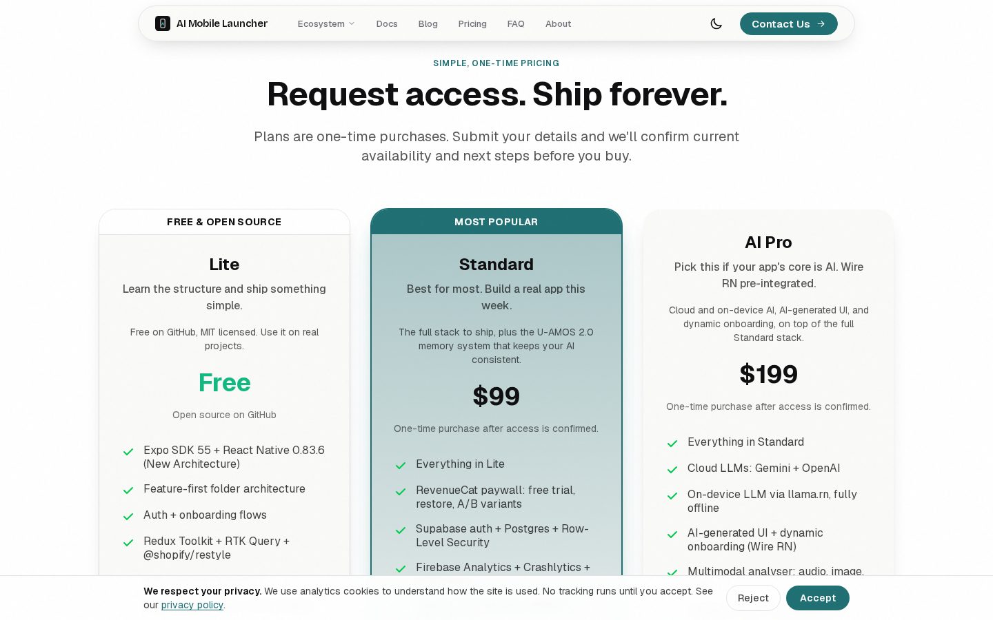 AI Mobile Launcher Pricing