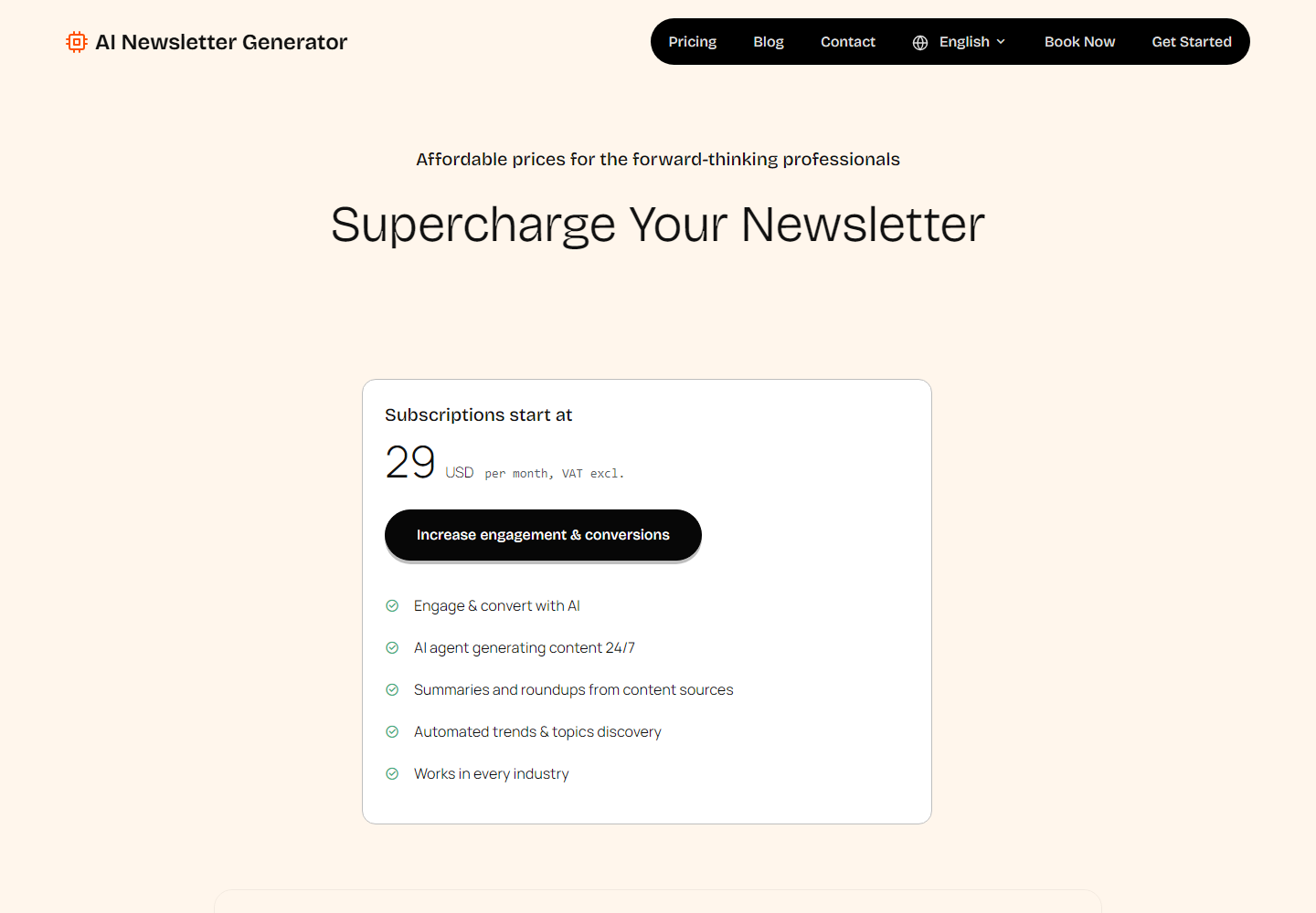 AI Newsletter Generator pricing