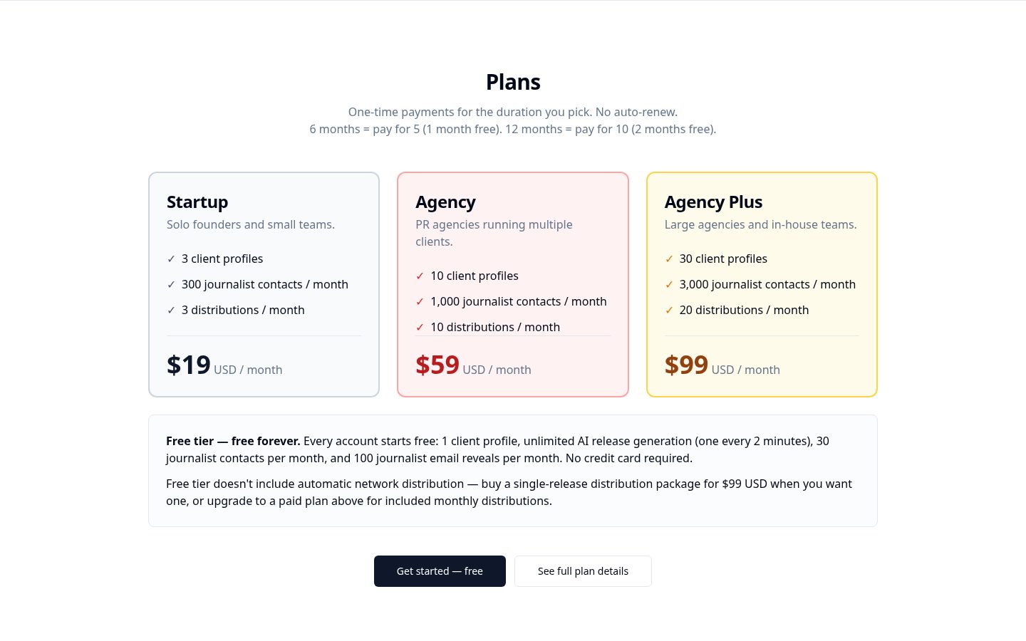 AI Newswire Pricing