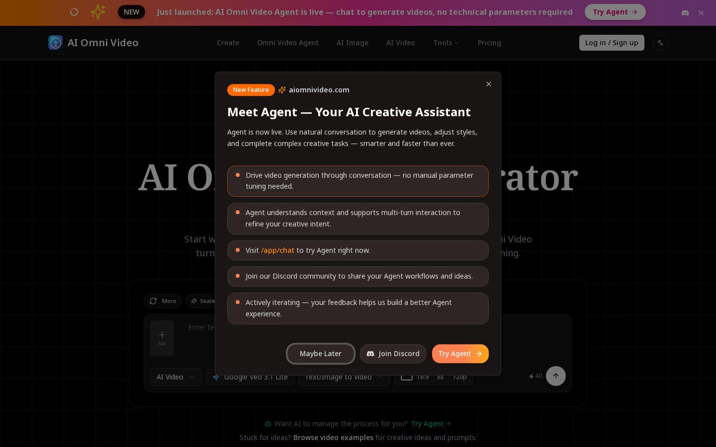 ai omni video Homepage