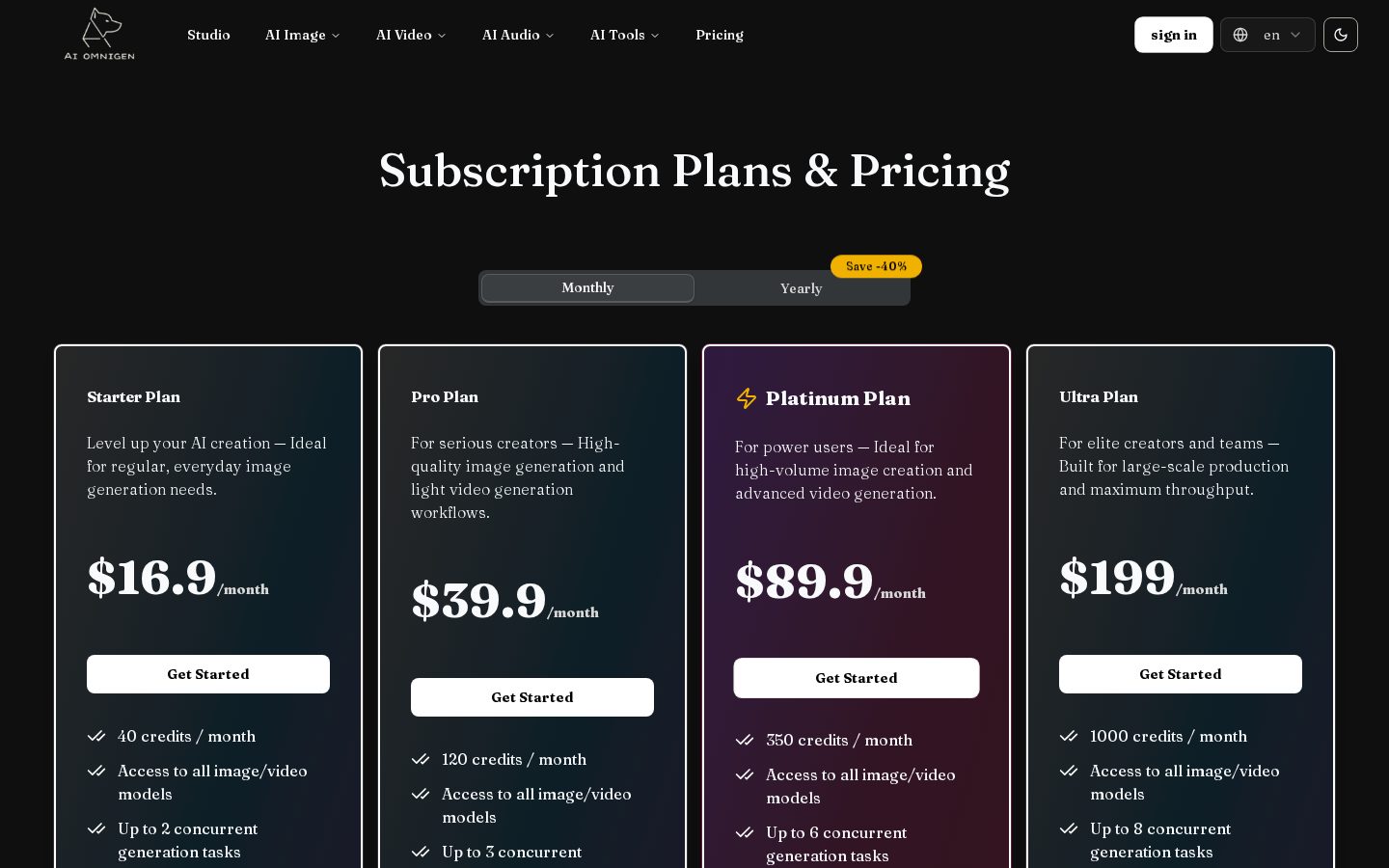 AI Omnigen Pricing